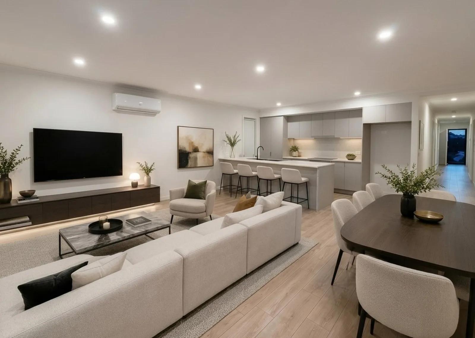 The same real estate interior photo after Enhancia's AI edit