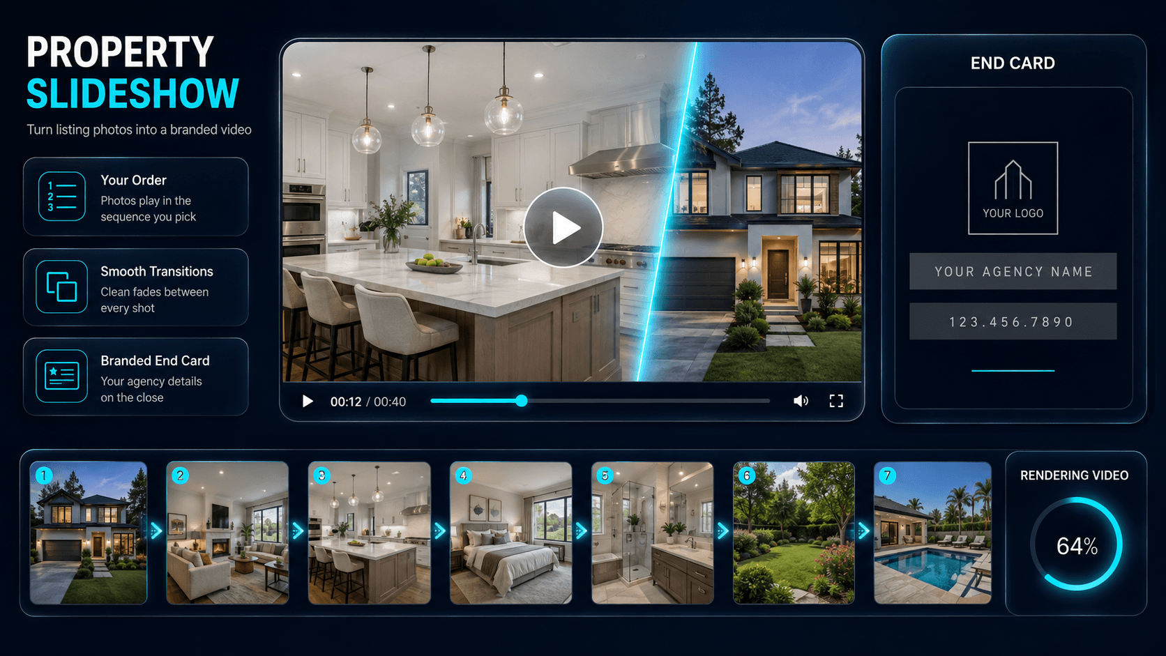 Property slideshow video generated from listing photos