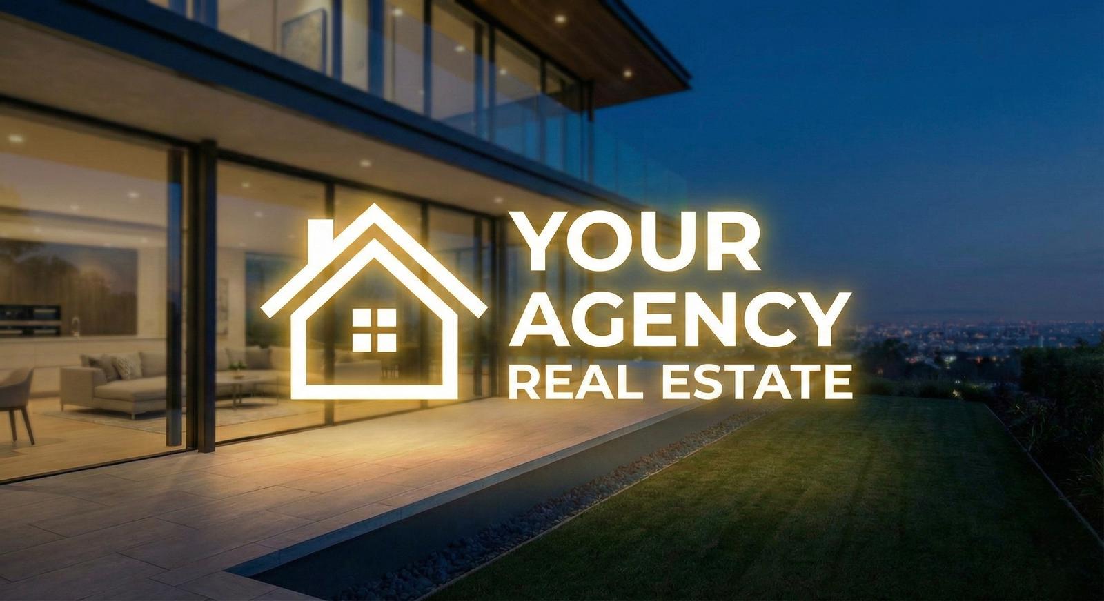 Property marketing image with branding applied