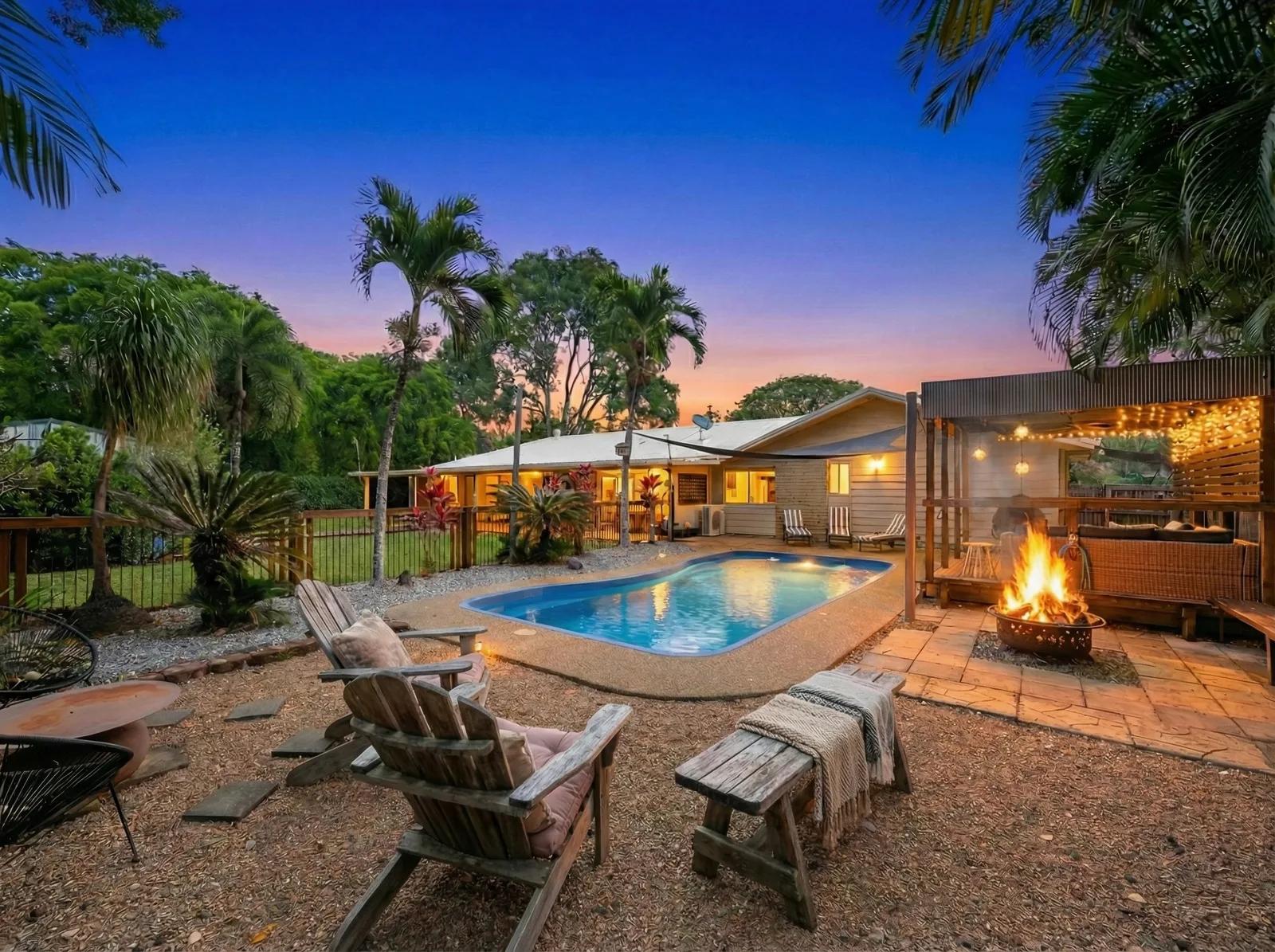 The same exterior property photo after Enhancia's AI edit